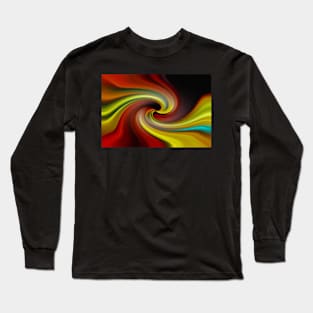 Liquid Swirl - Rust, Yellow, and Turquoise Long Sleeve T-Shirt